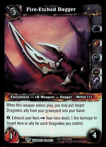 World of Warcraft TCG | Fire-Etched Dagger (Foil) - War of the Elements 194/220 | The Nerd Merchant