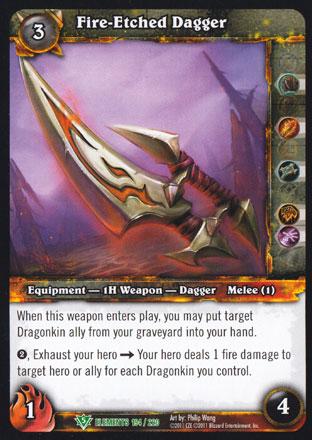 World of Warcraft TCG | Fire Etched Dagger - War of the Elements 194/220 | The Nerd Merchant