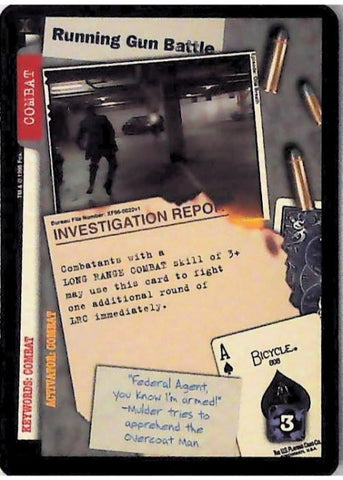 X-Files CCG | Running Gun Battle XF96-0022v1  | The Nerd Merchant