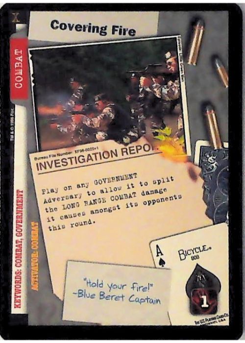 X-Files CCG | Covering Fire XF96-0025v1  | The Nerd Merchant