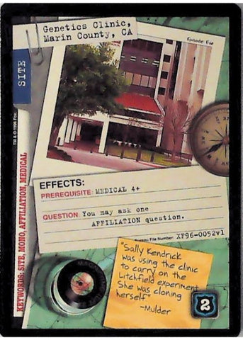 X-Files CCG | Genetics Clinic, Marin County, CA XF96-0052v1  | The Nerd Merchant