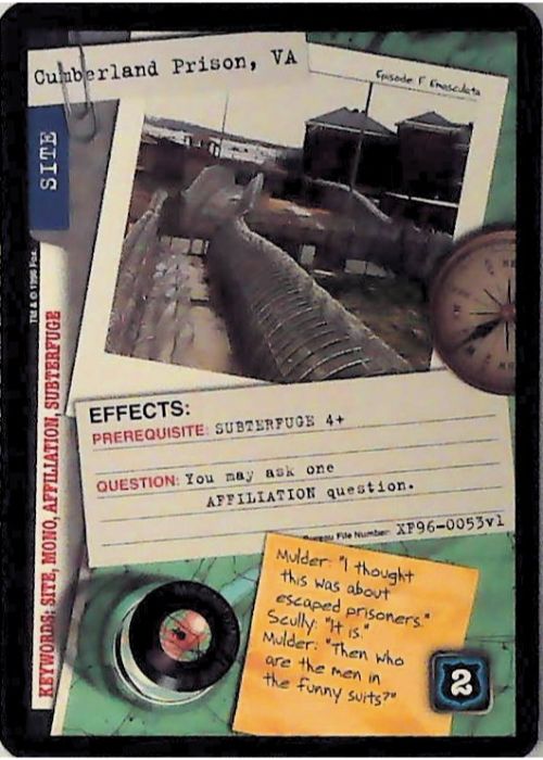 X-Files CCG | Cumberland Prison, VA XF96-0053v1  | The Nerd Merchant