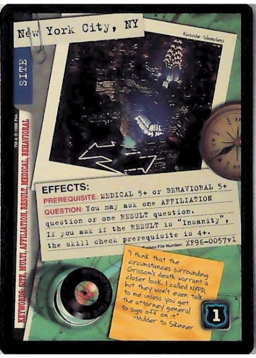 X-Files CCG | New York City, NY XF96-0057v1  | The Nerd Merchant