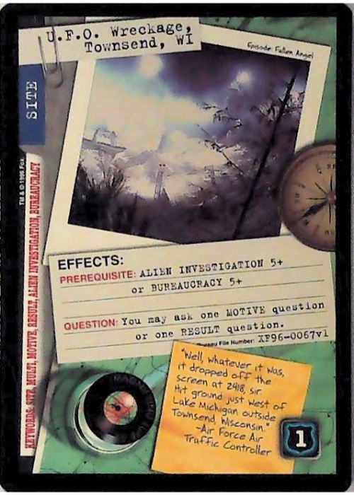 X-Files CCG | U.F.O. Wreckage, Townsend, WI XF96-0067v1  | The Nerd Merchant