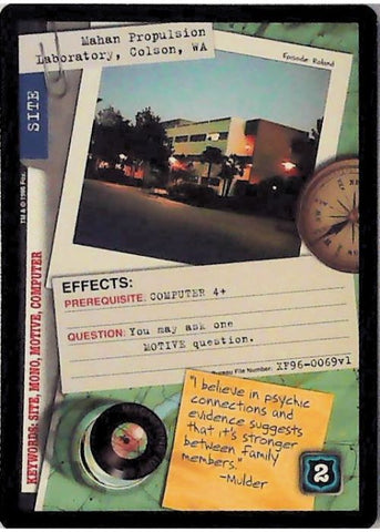 X-Files CCG | Mahan Propulsion Laboratory, Colson, WA XF96-0069v1  | The Nerd Merchant