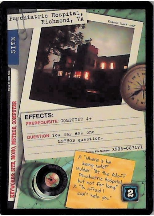 X-Files CCG | Psychiatric Hospital, Richmond, VA XF96-0071v1  | The Nerd Merchant