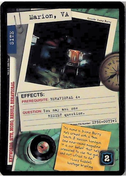 X-Files CCG | Marion, VA XF96-0073v1  | The Nerd Merchant
