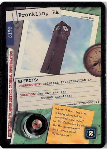 X-Files CCG | Franklin, PA XF96-0079v1  | The Nerd Merchant