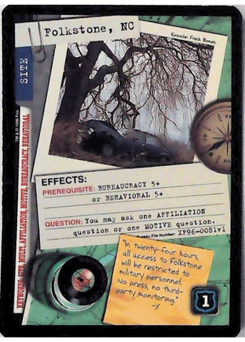 X-Files CCG | Folkstone, NC XF96-0081v1  | The Nerd Merchant