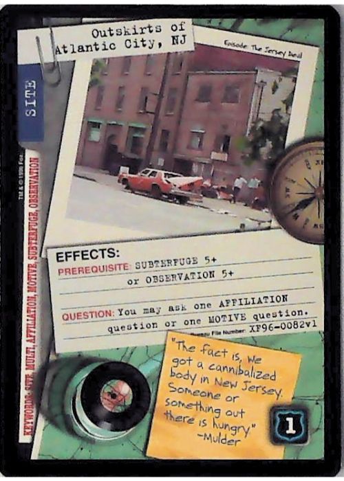 X-Files CCG | Outskirts of Atlantic City, NJ XF96-0082v1  | The Nerd Merchant