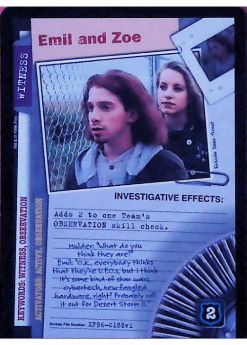 X-Files CCG | Emil And Zoe XF96-0188v1  | The Nerd Merchant