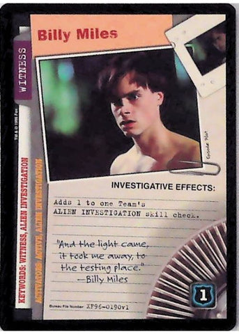 X-Files CCG | Billy Miles XF96-0190v1  | The Nerd Merchant