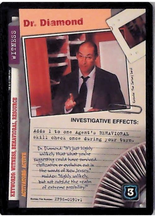 X-Files CCG | Dr. Diamond XF96-0191v1  | The Nerd Merchant