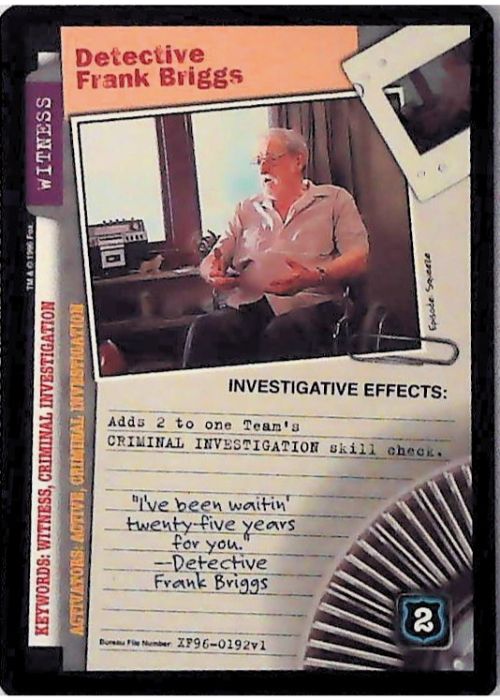 X-Files CCG | Detective Frank Briggs XF96-0192v1  | The Nerd Merchant