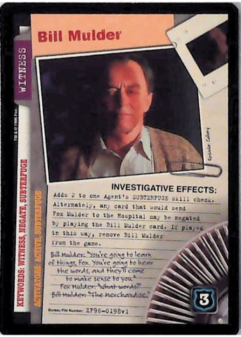 X-Files CCG | Bill Mulder XF96-0198v1  | The Nerd Merchant