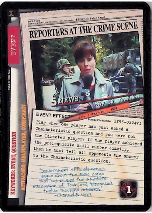 X-Files CCG | Reporters at the Crime Scene XF96-0224v1  | The Nerd Merchant