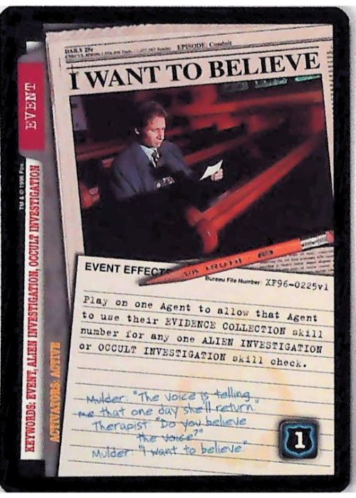 X-Files CCG | I Want To Believe XF96-0225v1  | The Nerd Merchant