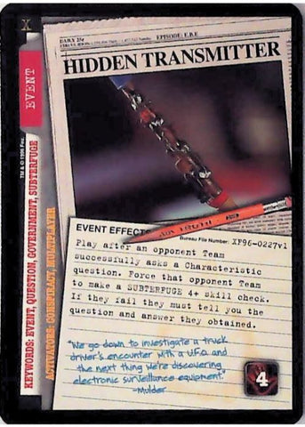 X-Files CCG | Hidden Transmitter XF96-0227v1  | The Nerd Merchant