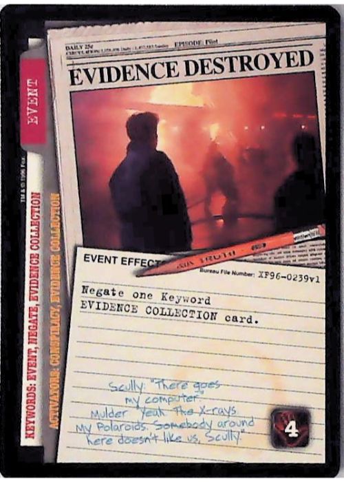 X-Files CCG | Evidence Destroyed XF96-0239v1  | The Nerd Merchant