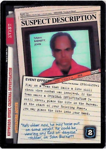 X-Files CCG | Suspect Description XF96-0259v1  | The Nerd Merchant