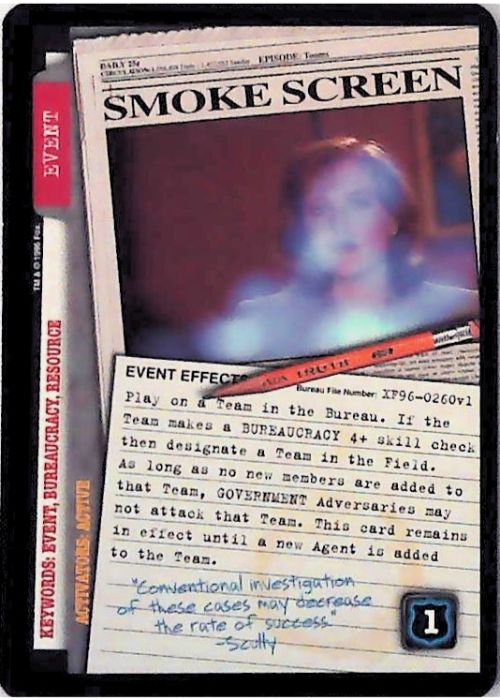 X-Files CCG | Smoke Screen XF96-0260v1  | The Nerd Merchant