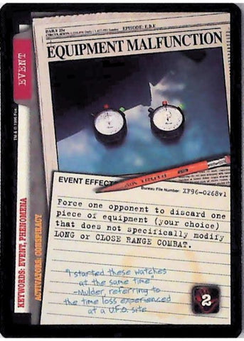 X-Files CCG | Equipment Malfunction XF96-0268v1  | The Nerd Merchant