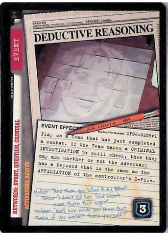 X-Files CCG | Deductive Reasoning XF96-0285v1  | The Nerd Merchant