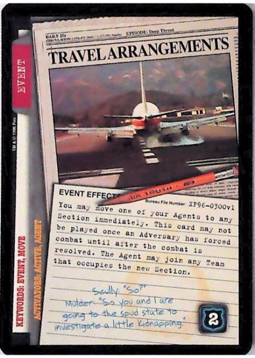 X-Files CCG | Travel Arrangements XF96-0300v1  | The Nerd Merchant