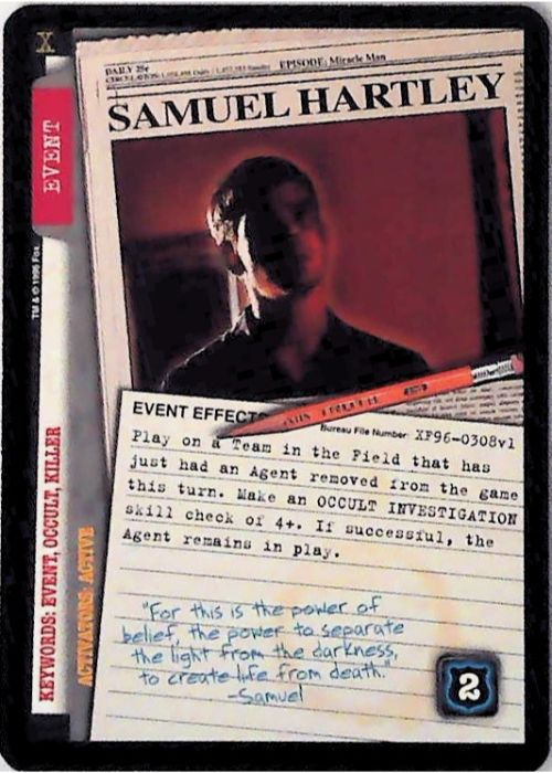X-Files CCG | Samuel Hartley XF96-0308v1  | The Nerd Merchant