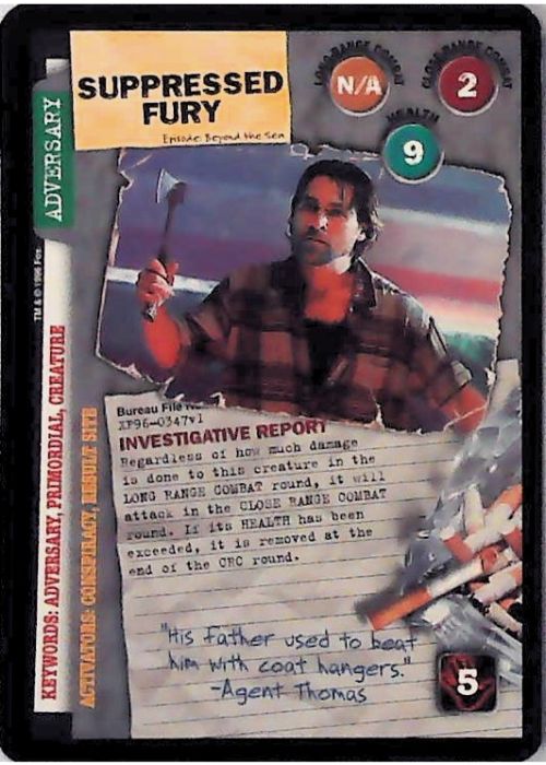 X-Files CCG | Suppressed Fury XF96-0347v1  | The Nerd Merchant