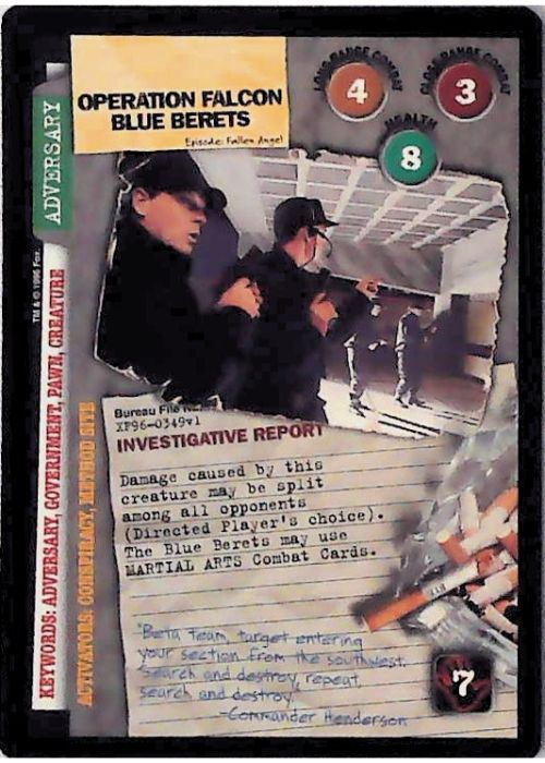 X-Files CCG | Operation Falcon Blue Berets XF96-0349v1  | The Nerd Merchant