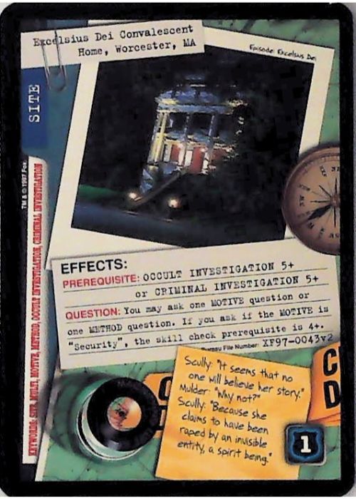 X-Files CCG | Excelsis Dei Convalescent Home, Worcester, MA XF97-0043v2  | The Nerd Merchant