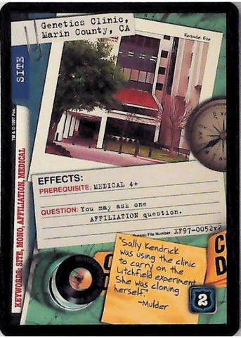 X-Files CCG | Genetics Clinic, Marin County, CA XF97-0052v2  | The Nerd Merchant