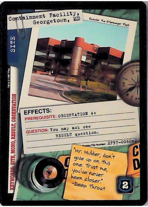 X-Files CCG | Containment Facility, Georgetown, MD XF97-0060v2  | The Nerd Merchant