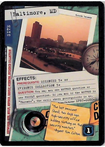 X-Files CCG | Baltimore, Maryland XF97-0086v2  | The Nerd Merchant