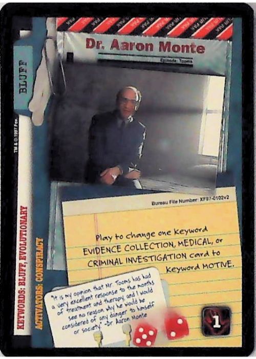 X-Files CCG | Dr. Aaron Monte XF97-0102v2  | The Nerd Merchant