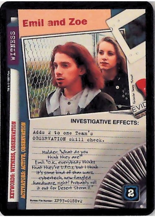 X-Files CCG | Emil And Zoe XF97-0188v2  | The Nerd Merchant