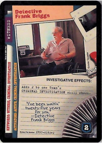 X-Files CCG | Detective Frank Briggs XF97-0192v2  | The Nerd Merchant