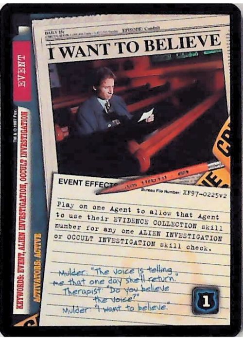X-Files CCG | I Want To Believe XF97-0225v2  | The Nerd Merchant