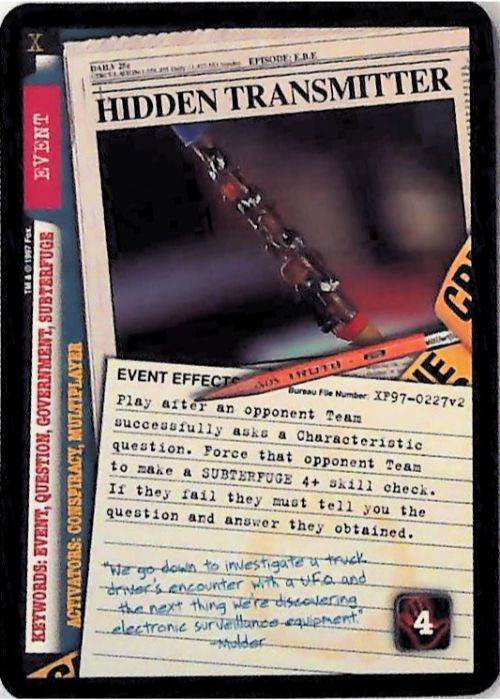 X-Files CCG | Hidden Transmitter XF97-0227v2  | The Nerd Merchant