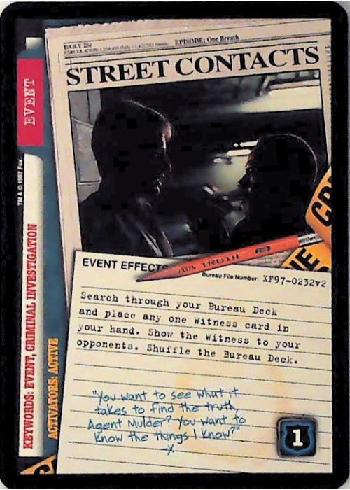 X-Files CCG | Street Contacts XF97-0232v2  | The Nerd Merchant