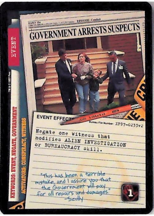 X-Files CCG | Government Arrests Suspects XF97-0233v2  | The Nerd Merchant