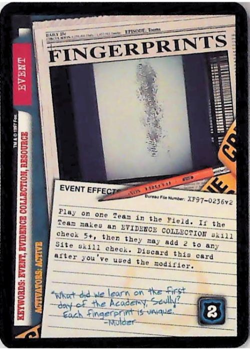 X-Files CCG | Fingerprints XF97-0236v2  | The Nerd Merchant