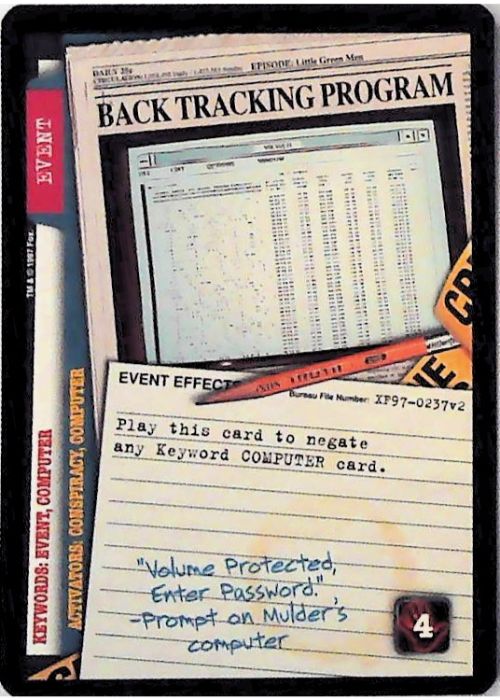X-Files CCG | Back Tracking Program XF97-0237v2  | The Nerd Merchant
