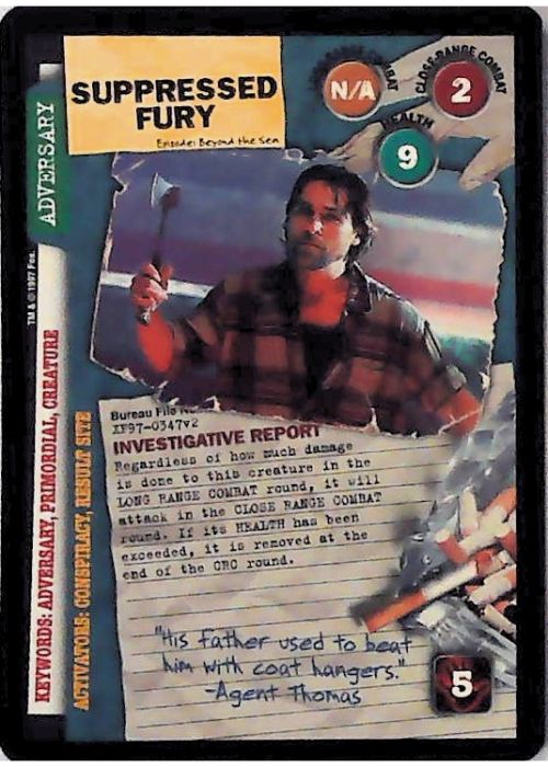X-Files CCG | Suppressed Fury XF97-0347v2  | The Nerd Merchant