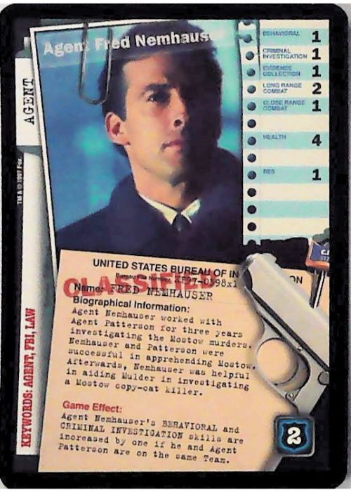 X-Files CCG | Agent Fred Nemhauser XF97-398x1    | The Nerd Merchant