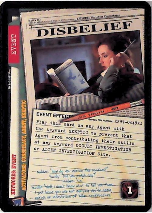 X-Files CCG | Disbelief XF97-449x1    | The Nerd Merchant