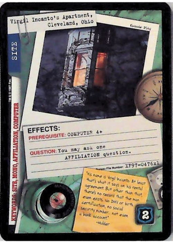 X-Files CCG | Virgil Incanto€™s Apartment, Cleveland, Ohio XF97-476x1    | The Nerd Merchant