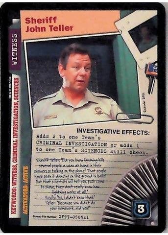 X-Files CCG | Sheriff John Teller XF97-505x1    | The Nerd Merchant