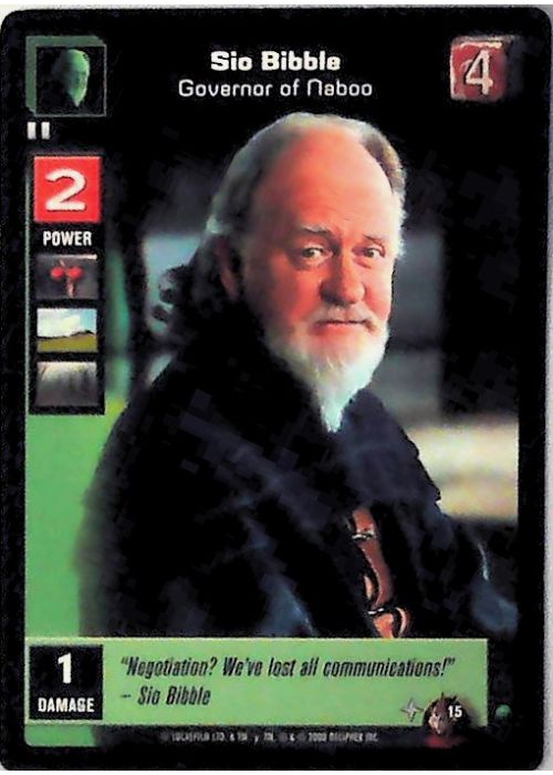 Young Jedi CCG | Sio Bibble - Governor of Naboo (Battle of Naboo #15) | The Nerd Merchant